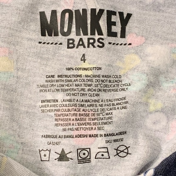 🎀 MONKEY BARS GIRLS SIZE 4 GIRLY ALL OVER GRAPHIC SUMMER DRESS 🎀 - Picture 4 of 4